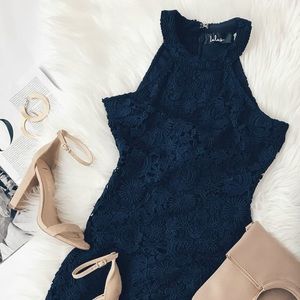 Lulu’s love poem navy blue lace dress ❤️